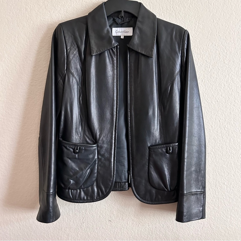 Calvin Klein || Black Leather Jacket